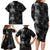 Hawaiian Honu And Surfboards Family Matching Long Sleeve Bodycon Dress and Hawaiian Shirt Silver Style - Polynesian Pride