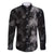 Hawaiian Honu And Surfboards Family Matching Long Sleeve Bodycon Dress and Hawaiian Shirt Silver Style - Polynesian Pride
