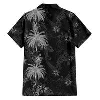 Hawaiian Honu And Surfboards Family Matching Off Shoulder Short Dress and Hawaiian Shirt Silver Style - Polynesian Pride