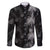 Hawaiian Honu And Surfboards Family Matching Short Sleeve Bodycon Dress and Hawaiian Shirt Silver Style - Polynesian Pride