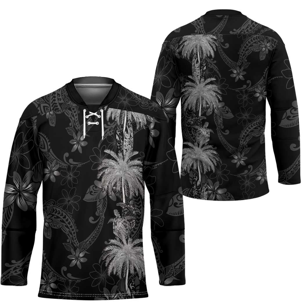 Hawaiian Honu And Surfboards Hockey Jersey Silver Style - Polynesian Pride