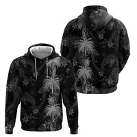 Hawaiian Honu And Surfboards Hoodie Silver Style - Polynesian Pride
