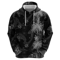 Hawaiian Honu And Surfboards Hoodie Silver Style - Polynesian Pride