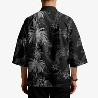 Hawaiian Honu And Surfboards Kimono Silver Style - Polynesian Pride