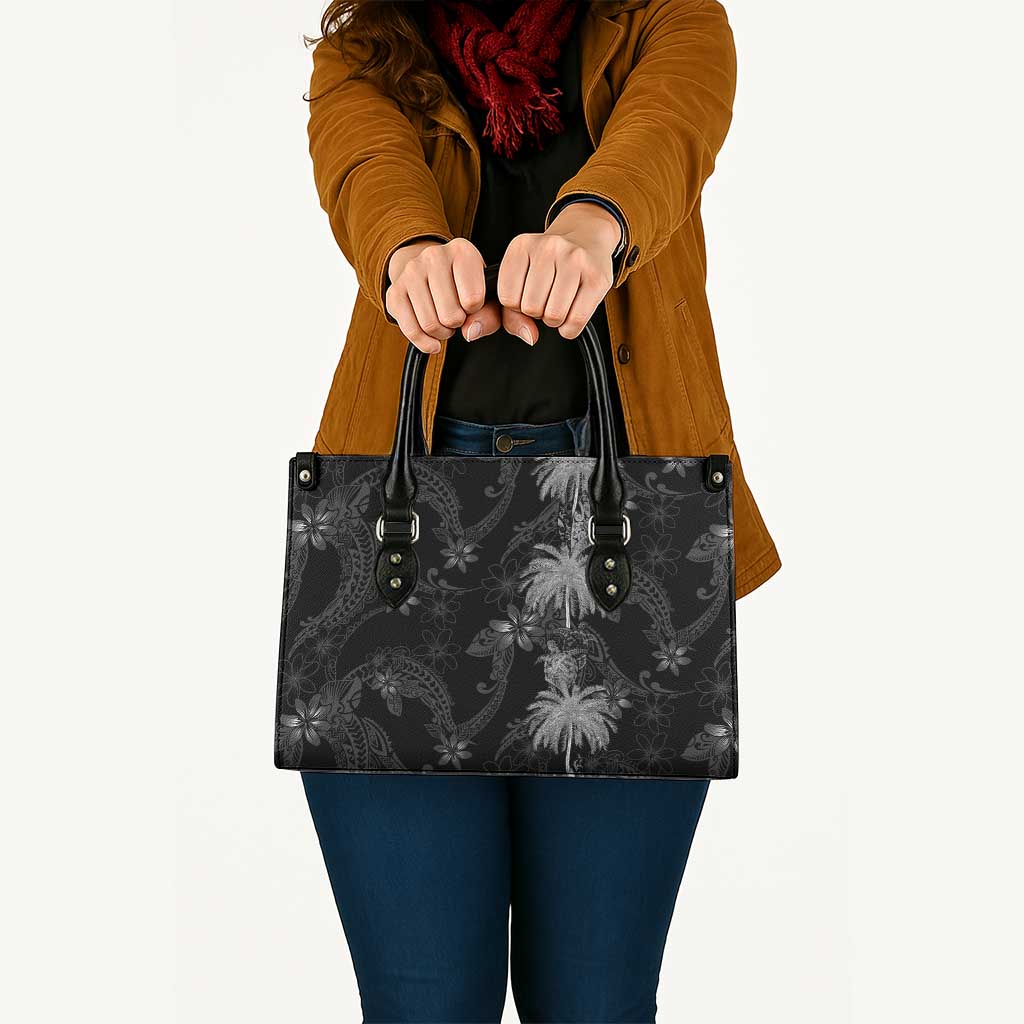 Hawaiian Honu And Surfboards Leather Bag Silver Style - Polynesian Pride