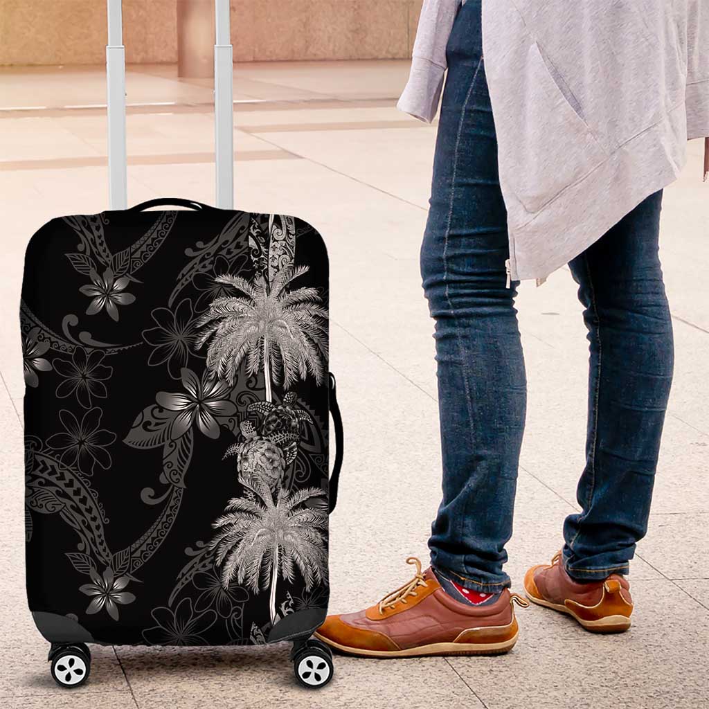 Hawaiian Honu And Surfboards Luggage Cover Silver Style - Polynesian Pride