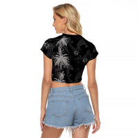 Hawaiian Honu And Surfboards Raglan Cropped T Shirt Silver Style - Polynesian Pride