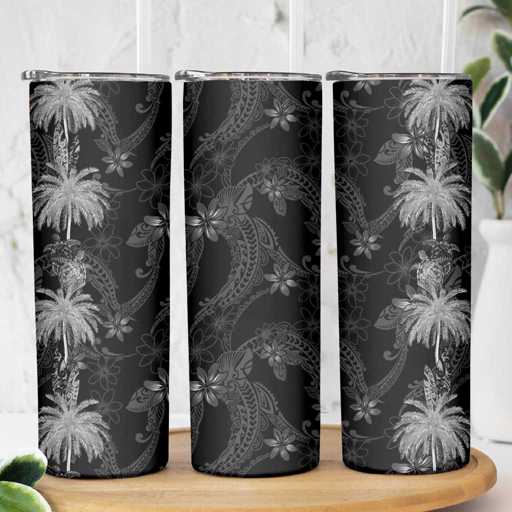 Hawaiian Honu And Surfboards Skinny Tumbler Silver Style - Polynesian Pride