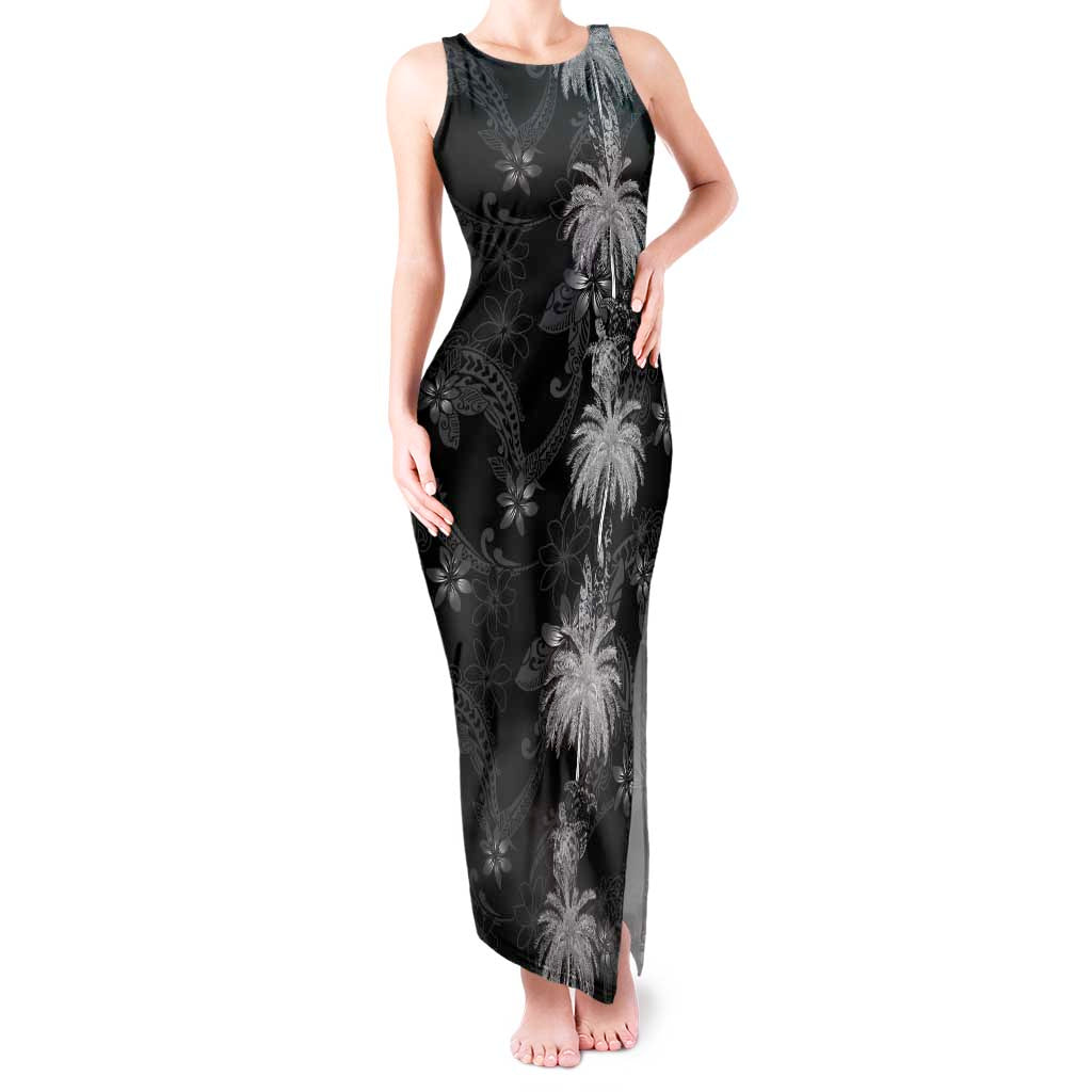 Hawaiian Honu And Surfboards Tank Maxi Dress Silver Style - Polynesian Pride