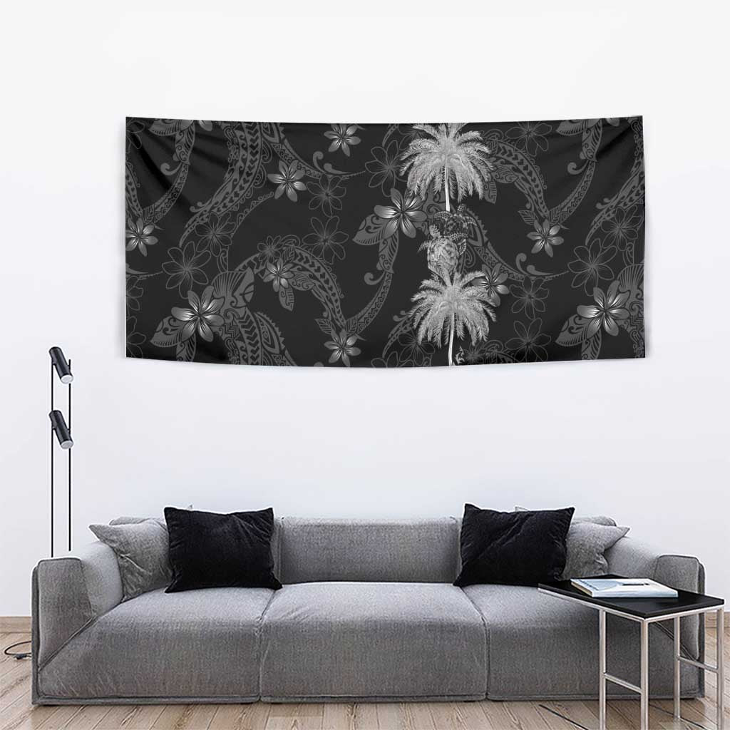 Hawaiian Honu And Surfboards Tapestry Silver Style - Polynesian Pride