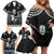 Custom New Zealand Maori Tiki Rugby Family Matching Off Shoulder Short Dress and Hawaiian Shirt Go Aotearoa Maori Pattern