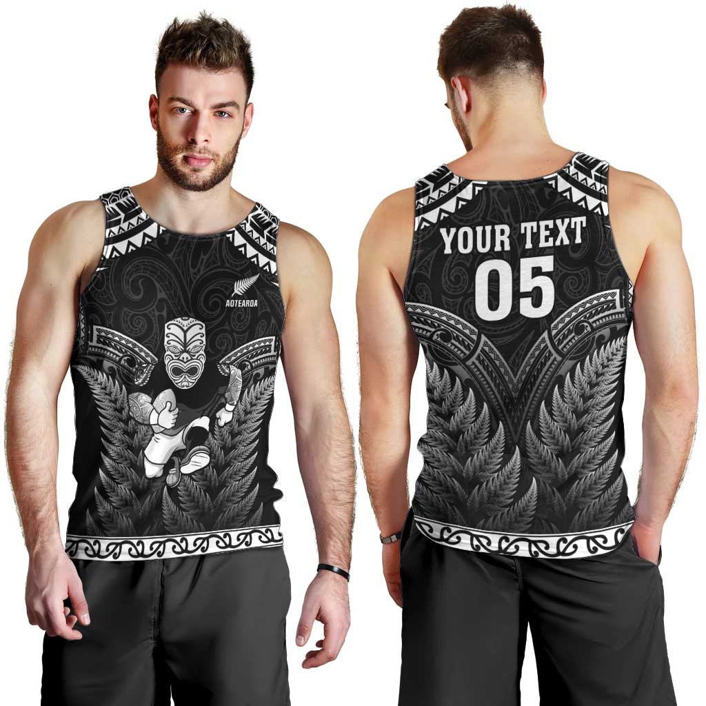 Custom New Zealand Maori Tiki Rugby Men Tank Top Go Aotearoa Maori Pattern LT05 - Polynesian Pride