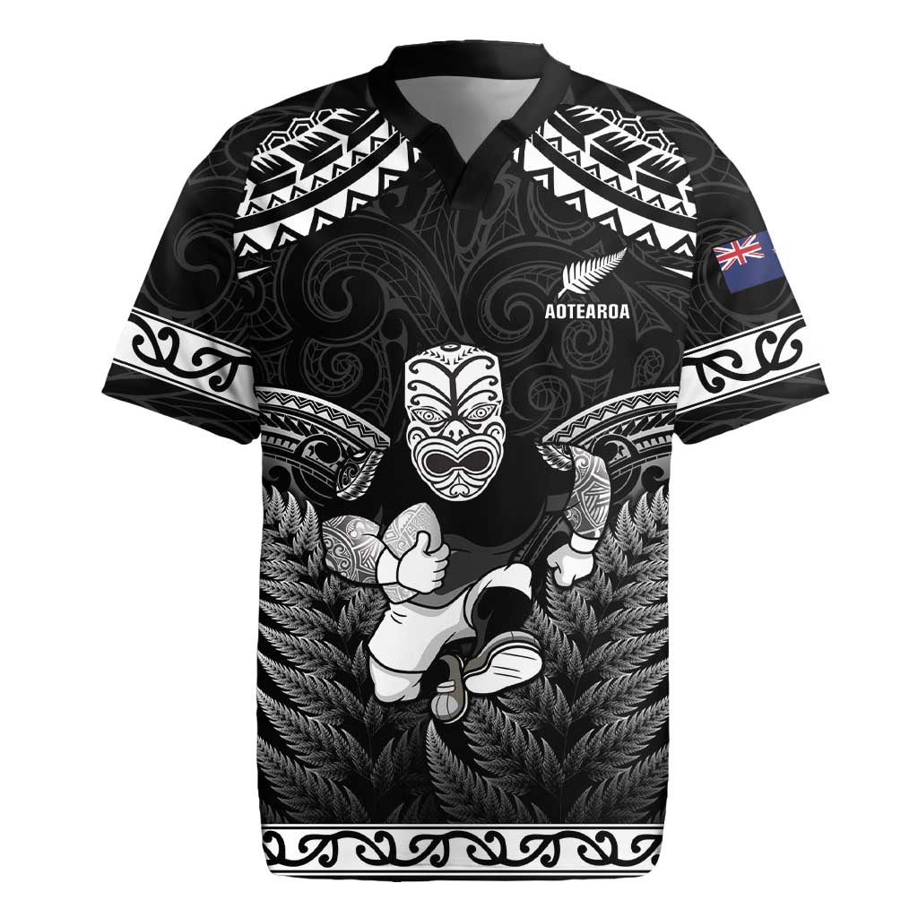 Custom New Zealand Maori Tiki Rugby Rugby Jersey Go Aotearoa Maori Pattern