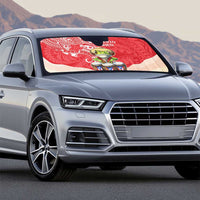 Puerto Rico Auto Sun Shade Coqui Frog With Polynesian Pattern - Polynesian Pride