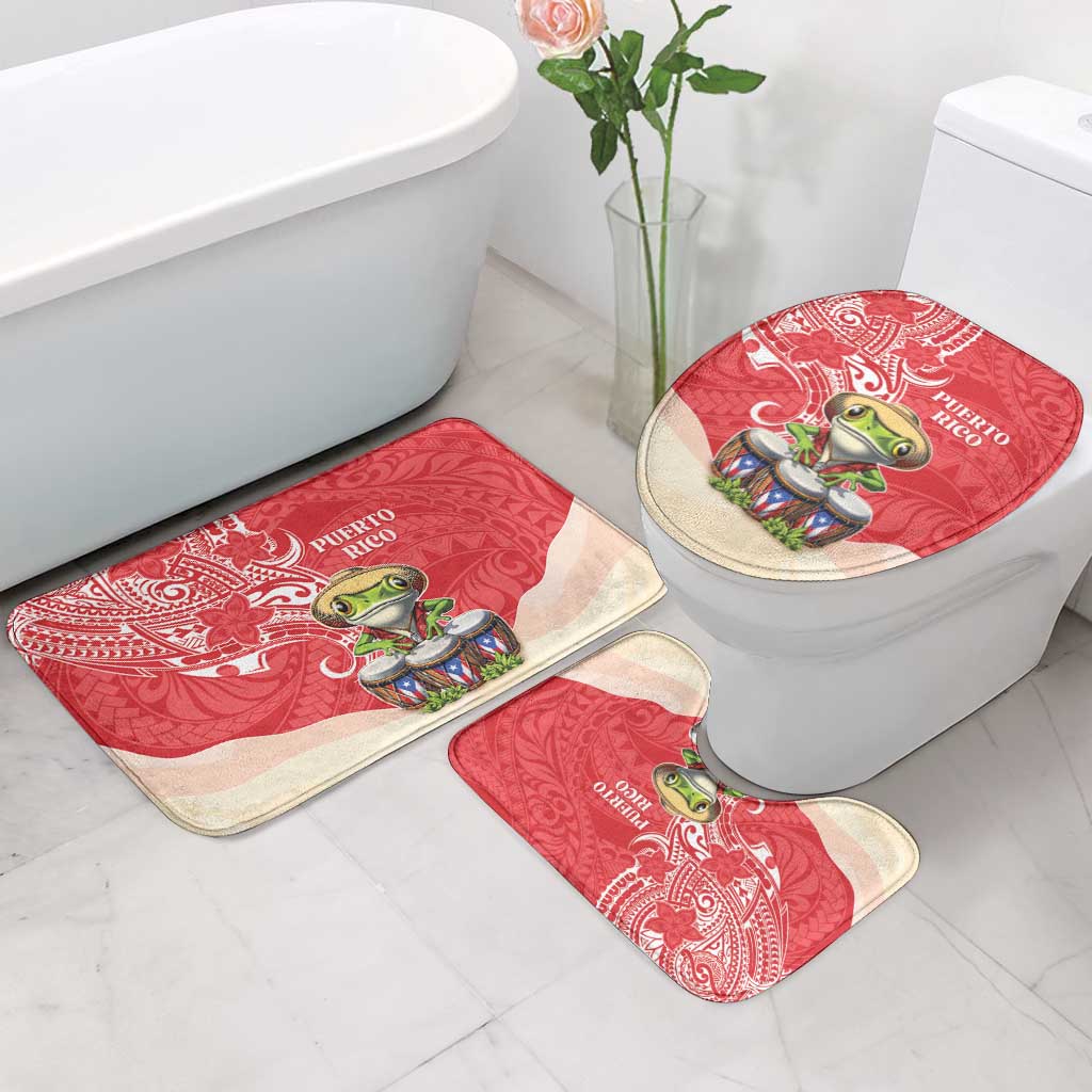 Puerto Rico Bathroom Set Coqui Frog With Polynesian Pattern - Polynesian Pride