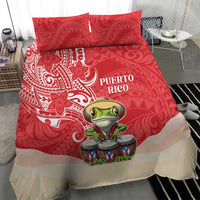 Puerto Rico Bedding Set Coqui Frog With Polynesian Pattern - Polynesian Pride