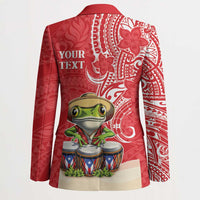 Personalized Puerto Rico Blazer Coqui Frog With Polynesian Pattern - Polynesian Pride