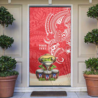 Puerto Rico Door Cover Coqui Frog With Polynesian Pattern - Polynesian Pride