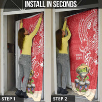 Puerto Rico Door Cover Coqui Frog With Polynesian Pattern - Polynesian Pride