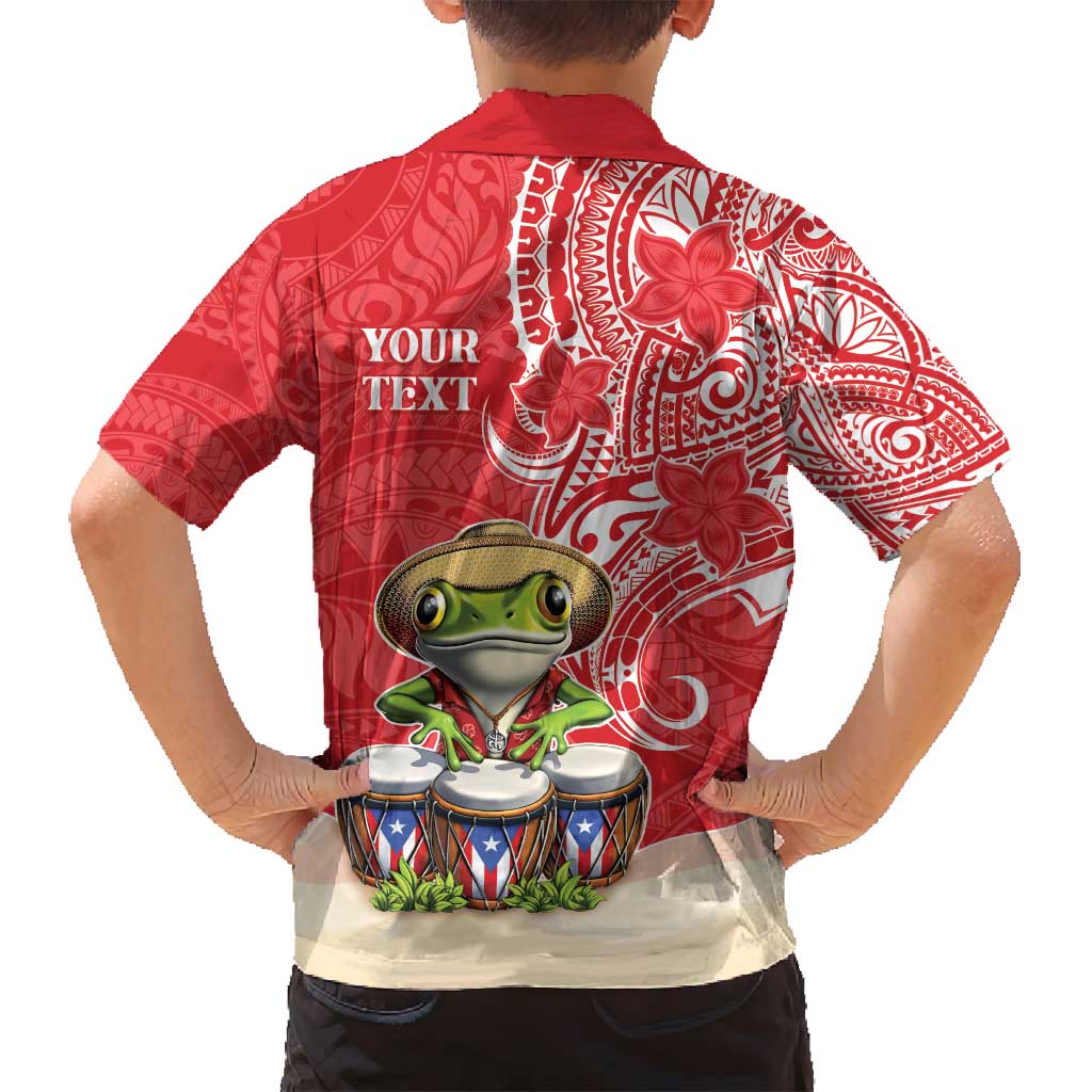Personalized Puerto Rico Family Matching Long Sleeve Bodycon Dress and Hawaiian Shirt Coqui Frog With Polynesian Pattern - Polynesian Pride