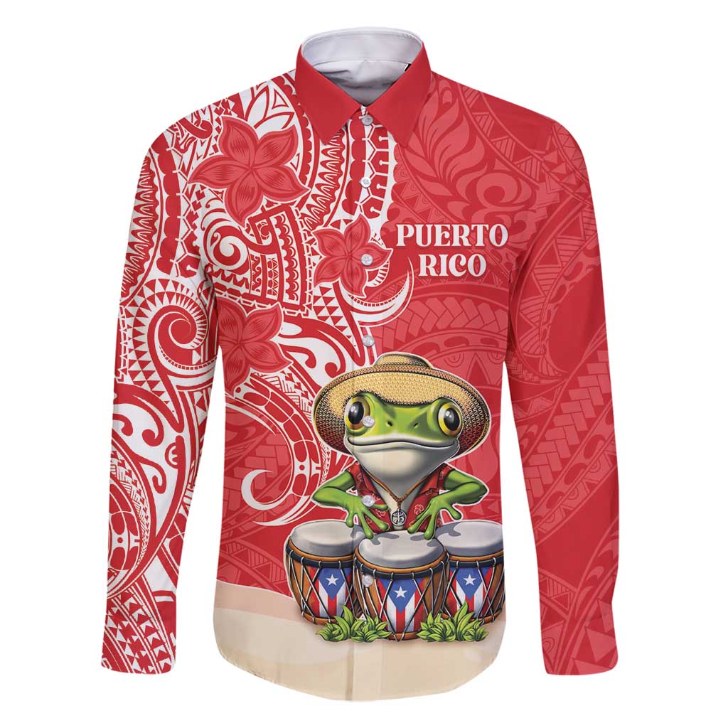 Personalized Puerto Rico Family Matching Mermaid Dress and Hawaiian Shirt Coqui Frog With Polynesian Pattern - Polynesian Pride