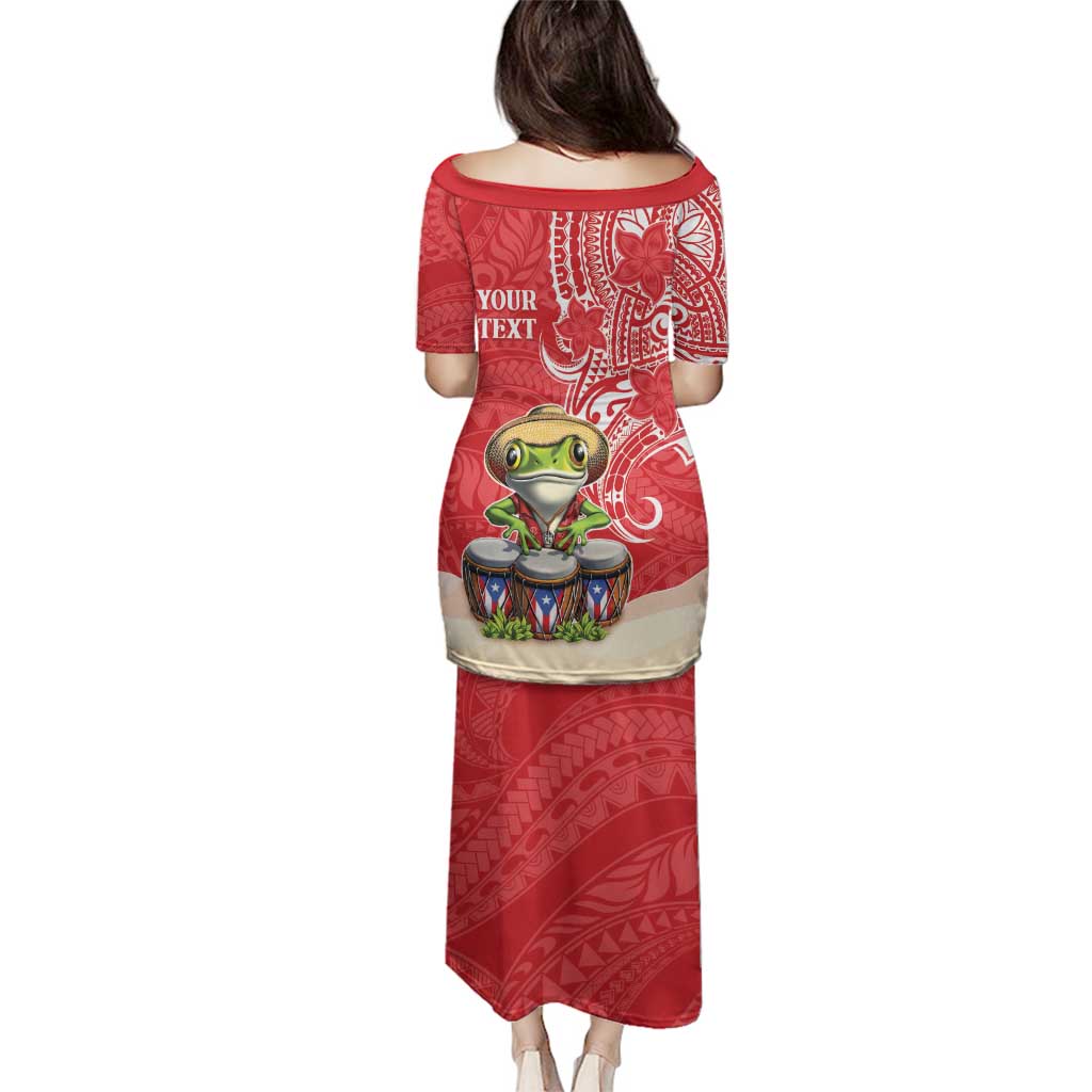 Personalized Puerto Rico Family Matching Puletasi and Hawaiian Shirt Coqui Frog With Polynesian Pattern - Polynesian Pride