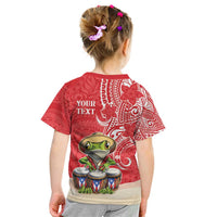 Personalized Puerto Rico Kid T Shirt Coqui Frog With Polynesian Pattern - Polynesian Pride