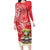 Personalized Puerto Rico Long Sleeve Bodycon Dress Coqui Frog With Polynesian Pattern - Polynesian Pride