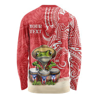 Personalized Puerto Rico Long Sleeve Shirt Coqui Frog With Polynesian Pattern - Polynesian Pride