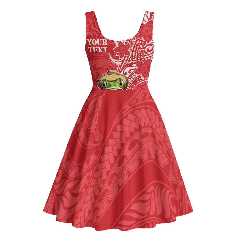 Personalized Puerto Rico Midi Dress Coqui Frog With Polynesian Pattern - Polynesian Pride