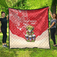 Puerto Rico Quilt Coqui Frog With Polynesian Pattern - Polynesian Pride