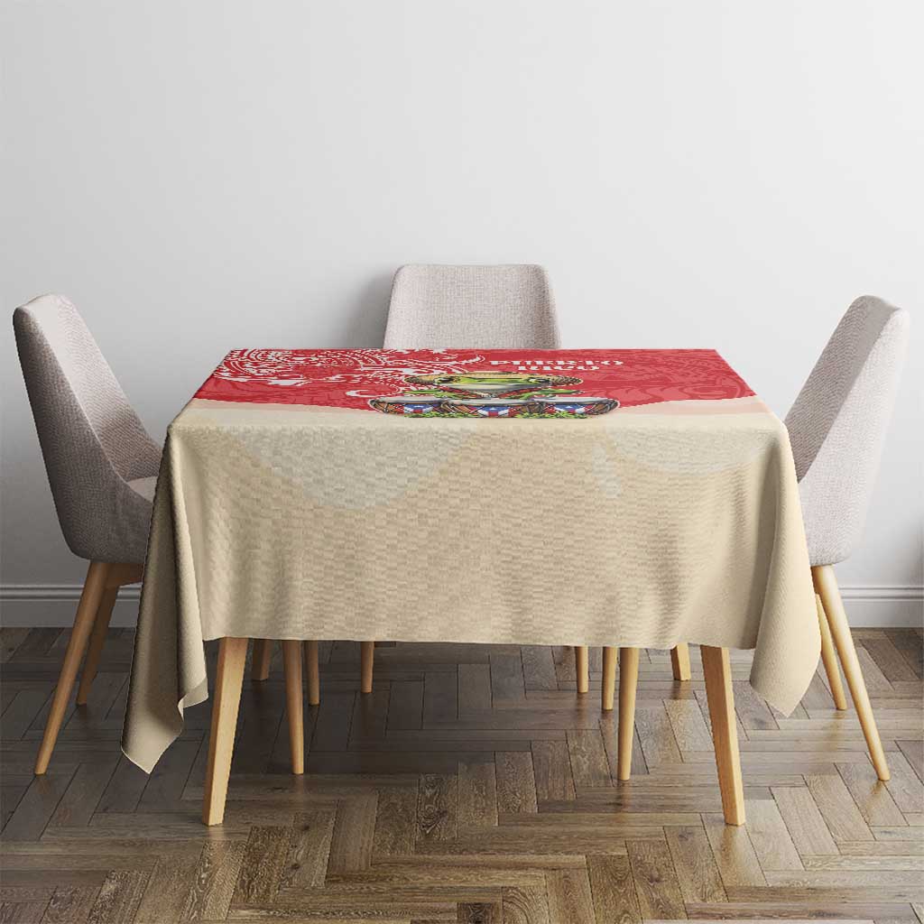 Puerto Rico Tablecloth Coqui Frog With Polynesian Pattern - Polynesian Pride
