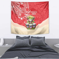 Puerto Rico Tapestry Coqui Frog With Polynesian Pattern - Polynesian Pride