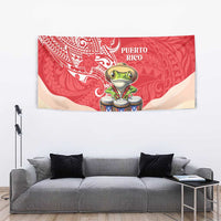 Puerto Rico Tapestry Coqui Frog With Polynesian Pattern - Polynesian Pride