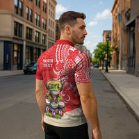 Personalized Puerto Rico Zipper Polo Shirt Coqui Frog With Polynesian Pattern - Polynesian Pride