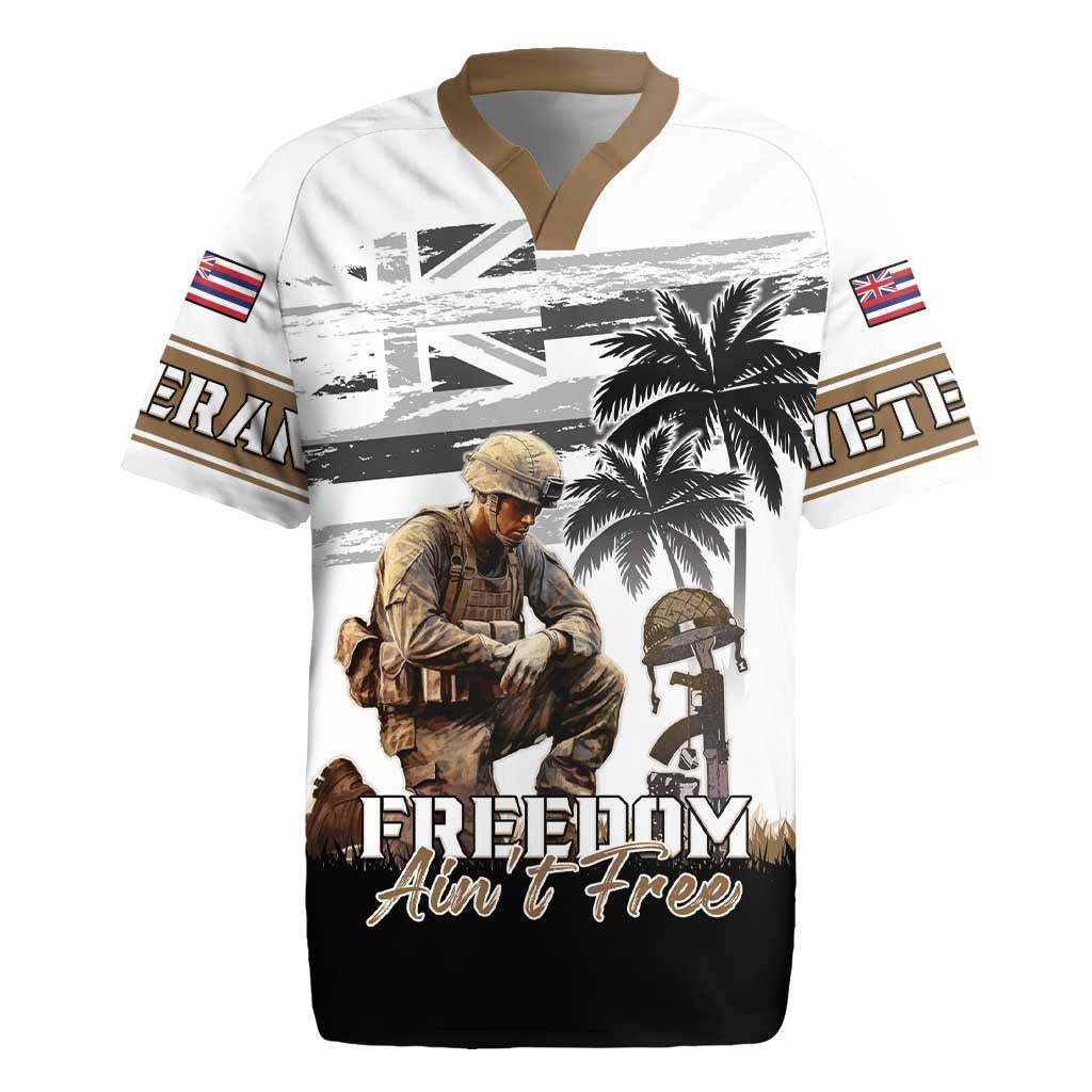 Hawaii Veterans Day Rugby Jersey Honor The Fallen Flag Grunge Style