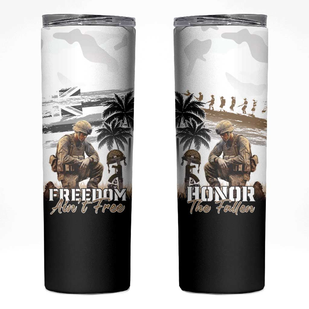 Hawaii Veterans Day Skinny Tumbler Honor The Fallen Flag Grunge Style