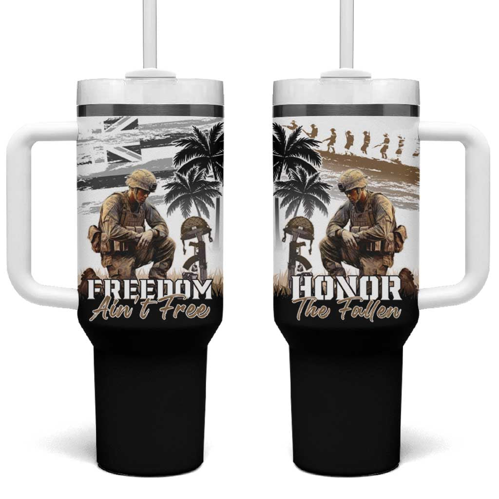 Hawaii Veterans Day Tumbler With Handle Honor The Fallen Flag Grunge Style