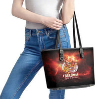 Hawaii Veterans Day Leather Tote Bag May We Never Forget Freedom Isn't Free