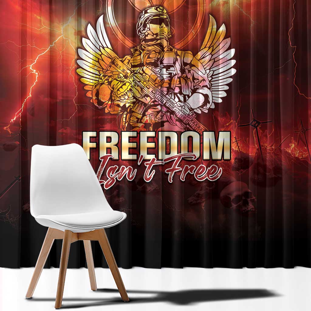 Hawaii Veterans Day Window Curtain May We Never Forget Freedom Isn't Free