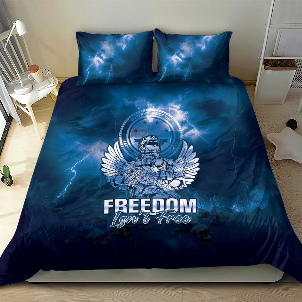Federated States of Micronesia Veterans Day Bedding Set May We Never Forget Freedom Isn't Free