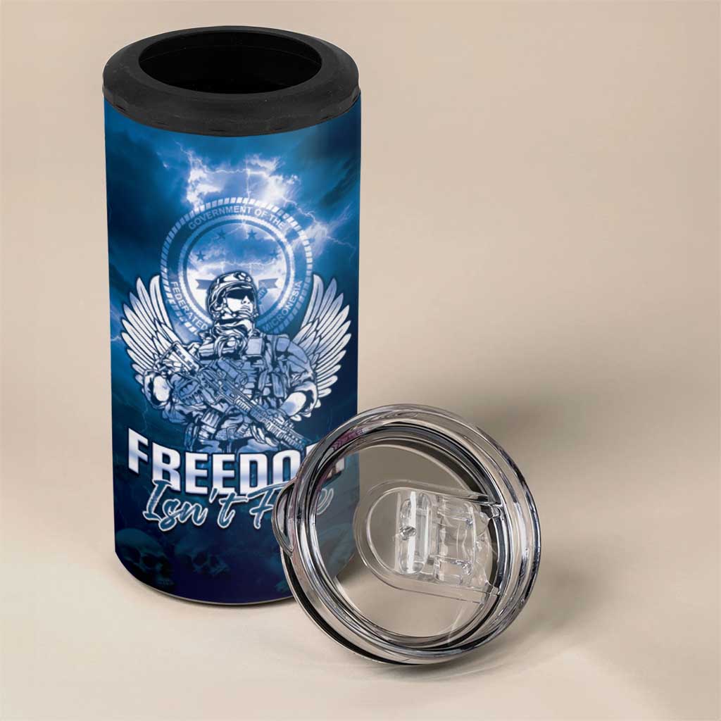 Federated States of Micronesia Veterans Day 4 in 1 Can Cooler Tumbler May We Never Forget Freedom Isn't Free
