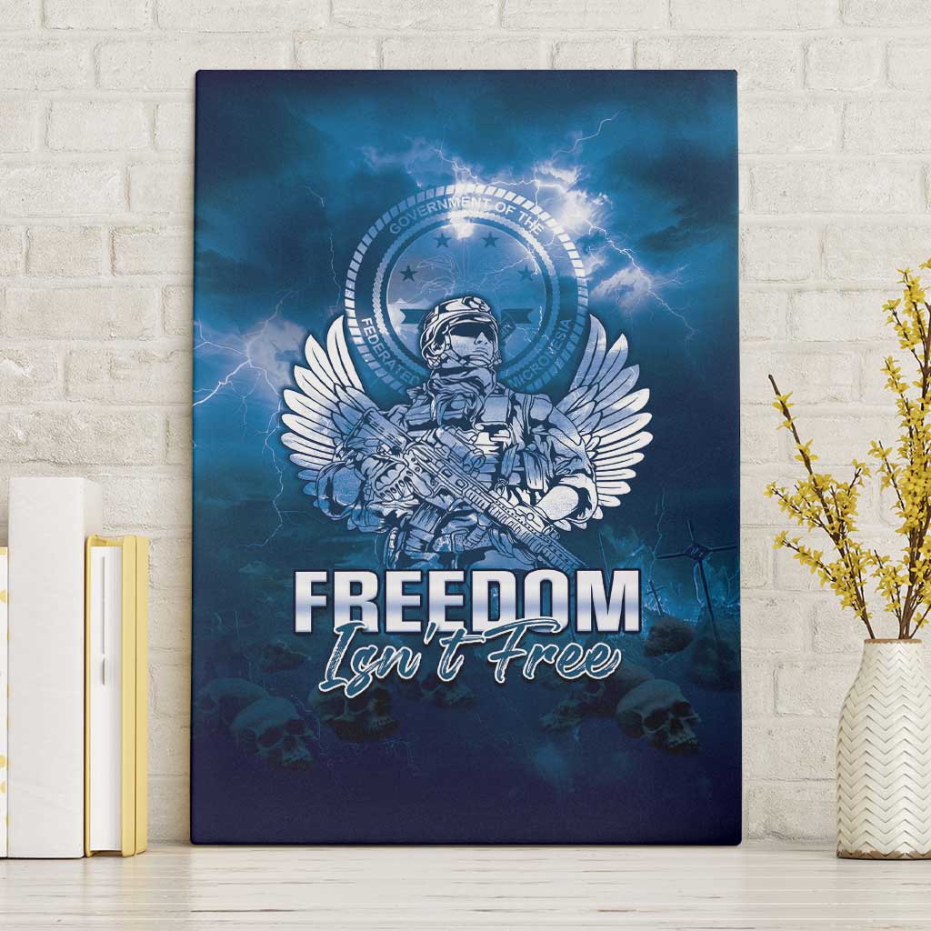 Federated States of Micronesia Veterans Day Canvas Wall Art May We Never Forget Freedom Isn't Free