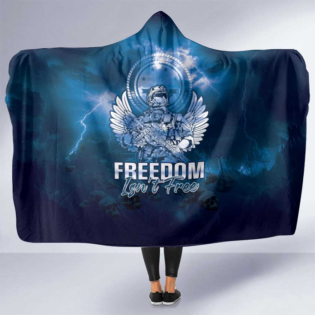 Federated States of Micronesia Veterans Day Hooded Blanket May We Never Forget Freedom Isn't Free