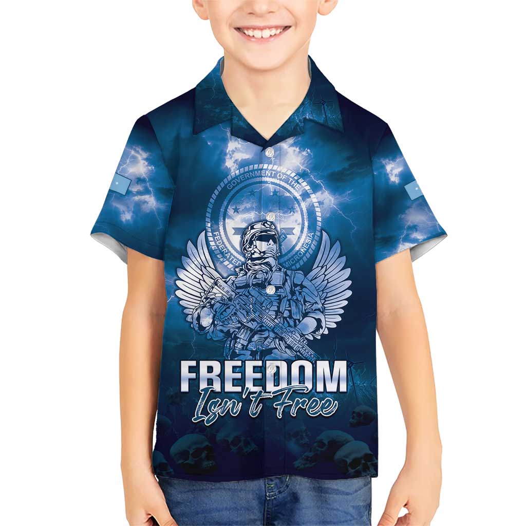 Federated States of Micronesia Veterans Day Kid Hawaiian Shirt May We Never Forget Freedom Isn't Free