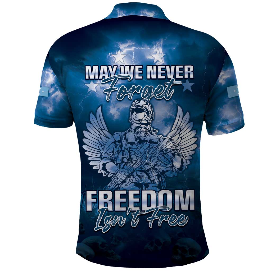 Federated States of Micronesia Veterans Day Polo Shirt May We Never Forget Freedom Isn't Free