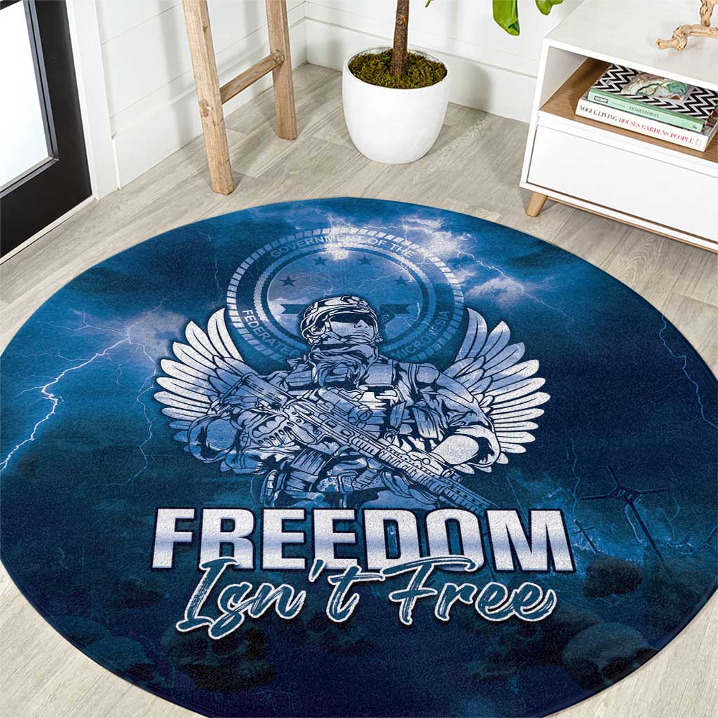 Federated States of Micronesia Veterans Day Round Carpet May We Never Forget Freedom Isn't Free