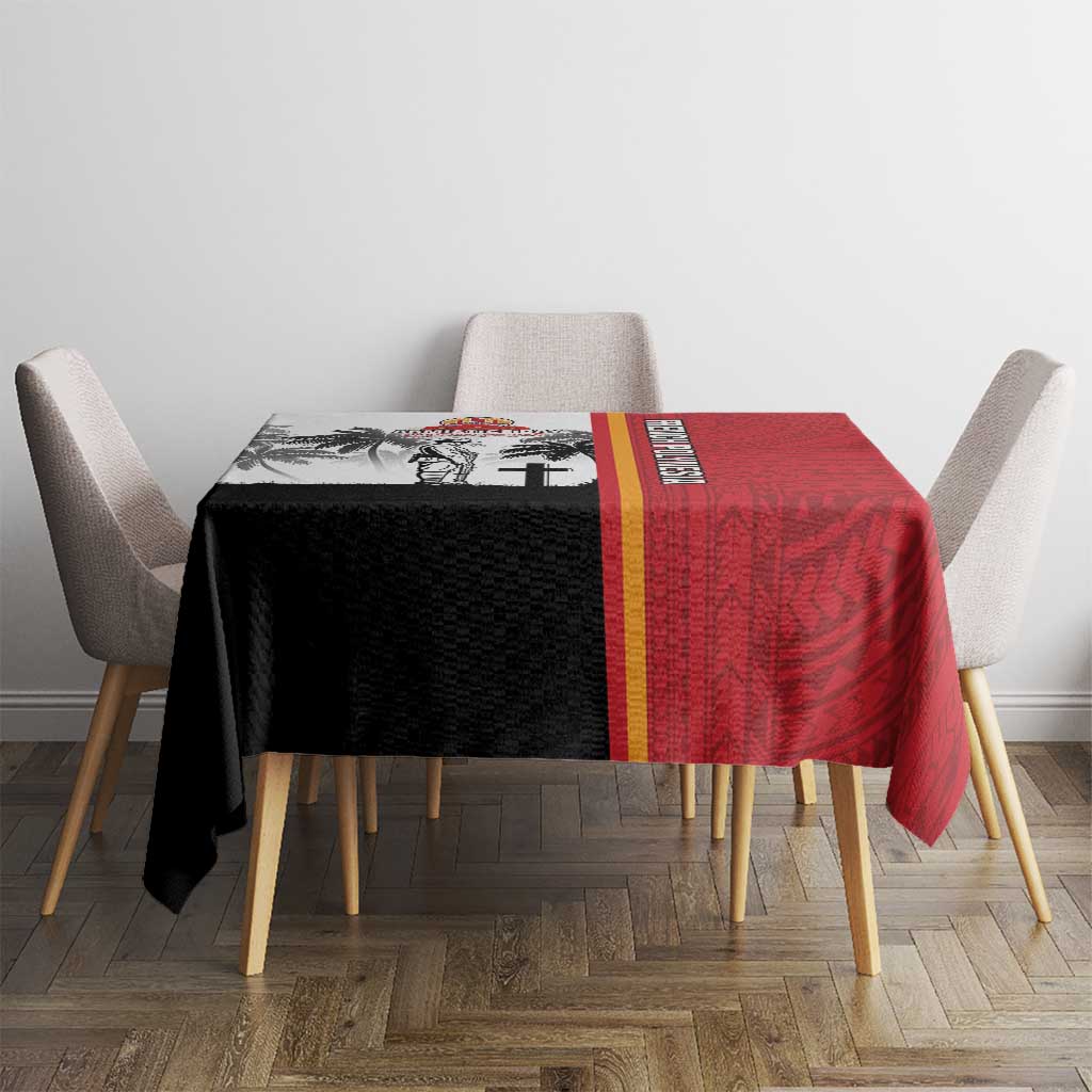 French Polynesia Armistice Day Tablecloth Lest We Forget Flag Style