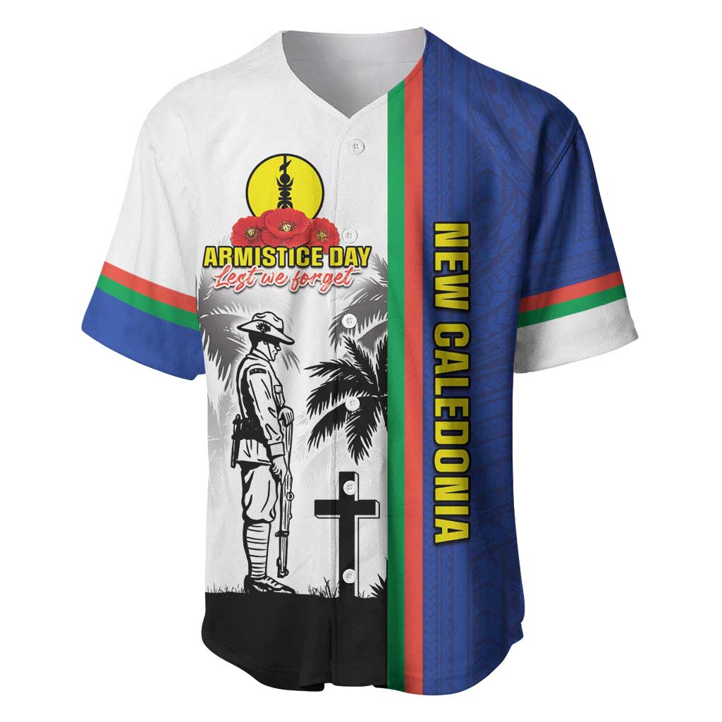 New Caledonia Armistice Day Baseball Jersey Lest We Forget Flag Style