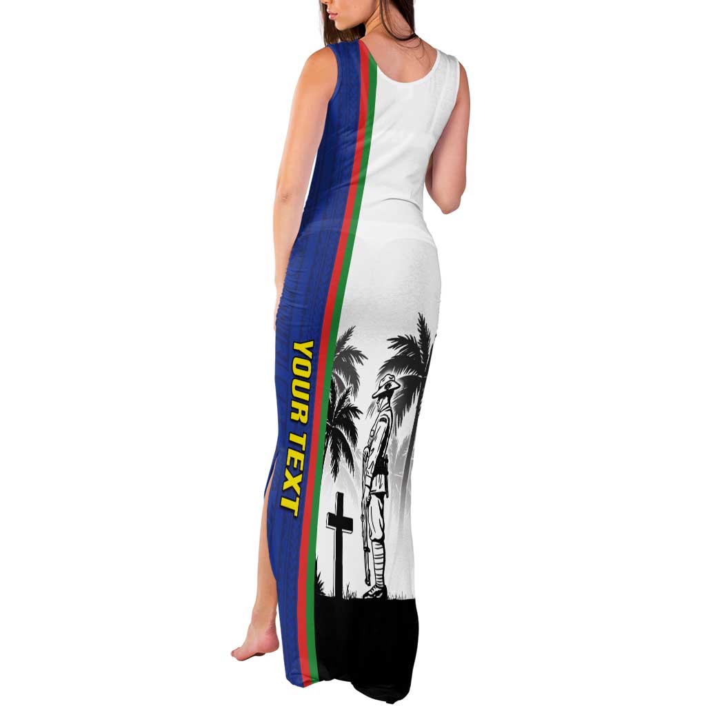 New Caledonia Armistice Day Tank Maxi Dress Lest We Forget Flag Style